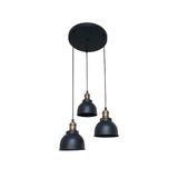 Dylight Retro Metal Siyah 3 Lü Dekoratif Sarkıt Avize Çap:30 cm - 1