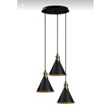Dylight Retro Metal Siyah 3 Lü Dekoratif Sarkıt Avize Siyah dy0040