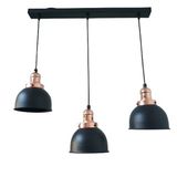 Dylight Retro Metal Siyah Bakır Duylu Dekoratif 3 lü Masa Üstü Siyah Rustik Avize En:60 cm siyah dy01183