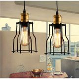 Dylight Retro Metal Siyah Kafesli Yuvarlak 2 Li Sarkıt Avize Çap:30 cm - 1