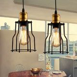 Dylight Retro Metal Siyah Kafesli Yuvarlak 2 Li Sarkıt Avize Çap:30 Cm