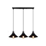 Dylight Retro Metal Siyah Sıralı Üçlü Sarkıt Avize GENIŞLIK:60CM - 3