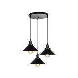 Dylight Retro Metal Siyah Üçlü Sarkıt Avize ÇAP:30CM - 1