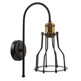 Dylight Retro Siyah Eskitme Kafesli Rustik Aplik Siyah dy00317