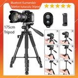Dymax 175CM Profesyonel Tripod Cep telefonları İçin Bluetooth Kumandalı ve Taşıma Çantalı Tripod 3 Ayak Stand Tripot - Siyah