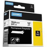 Dymo 18484 Rhinopro Sabitpolyester Şerit 19Mmx5,5 Metre Beyaz-Siyah - Yok
