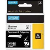 Dymo 18484 Rhinopro Sabitpolyester Şerit 19MMX5,5M Beyaz-Siyah - Renkli - 0,5 g