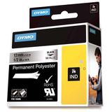 Dymo 18486 12 mm 5.5 mt Metalik Gri-Siyah Rhinopro Sabit Polyester Şerit