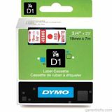 Dymo 720850-45805 D1 Beyaz-Kırmızı 19x7 m Şerit