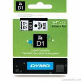 Dymo D1 43613 Beyaz-Siyah 6 mm 7 m Yedek Şerit