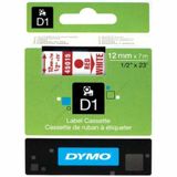 Dymo D1 45015 Beyaz-Kırmızı 12 mm 7 m Yedek Şerit