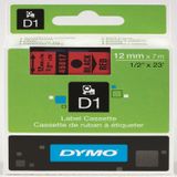Dymo D1 Şerit S0720570 12-7Mt Kırmızı-Siyah 45017 S0720570