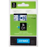 Dymo D1 Şerit Standart 24 MMx7 MT Beyaz Üzerine Mavi 53714