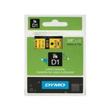 Dymo D1 Yedek Şerit 9 mm x 7 m, Sarı-Siyah