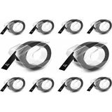 Dymo Mekanik Etiketleme Makinesi ile Uyumlu Kabartma Şerit, 9mm x 3m, Siyah, 10'lu Paket - Çok Renkli