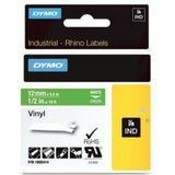 Dymo RhinoPro 1805414 Yeşil-Beyaz 12 mm 5.5 mt Renkli Vinil Şerit