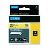 Dymo RhinoPro 18490 Sarı-Siyah 12mm x 3.5m Naylon Şerit