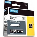 Dymo Rhinopro Esnek Naylon Şerit 12Mmx3.5Metre Beyaz/Siyah 18488