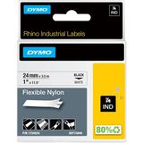 Dymo Rhinopro Esnek Naylon Şerit 24 Mmx3.5m Beyaz/siyah - Renkli