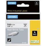 Dymo Rhinopro Isıyla Küçülen Serit 6mmx1,5m Beyaz/siyah - Renkli
