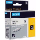 dymo rhinopro ısıyla küçülen şerit 6mmx1,5mmetre beyaz/siyah 18051 - Yok