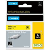 Dymo Rhinopro, Isıyla Küçülen Şerit (9 mm x 1.5 Mt), Sarı/siyah - 18054 - Renkli
