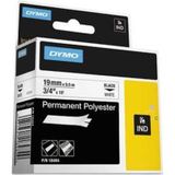 Dymo Rhinopro Sabit Polyester Şerit 19MMx 5.5M Beyazsiyah 18484