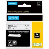 Dymo Rhinopro Sabitpolyester Şerit 19MMX5,5M Beyaz/siyah - Renkli