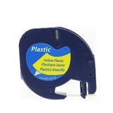 DYMO S0721620 Sarı LetraTag Plastik 12mmx4m Muadil Şerit