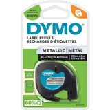 Dymo S0721730, Letratag Metalik Şerit (12 mm x 4 Mt), Gri (59429) - Renkli