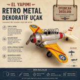Dynablade El Yapımı Retro Metal Dekoratif Uçak Maketi – Vintage Havacılık Tasarımı Masaüstü Objesi