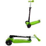 Dynamic 3 Tekerlekli Işıklı Katlanabilir Scooter 2+ Yaş İçin Yeşil Renkli Eğlenceli Tasarım