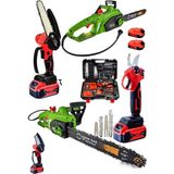 Dynamic Max 3'lü Set 4800W Elektrikli Hızar Testere Ağaç Odun Kesme Testeresi 128VF Şarjlı Dal Budama ve Makas