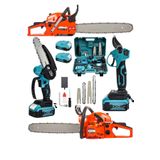 Dynamic Max 3'lü Set 7.9 Hp Benzinli Odun Ağaç Kesme Hızar Motoru 128VF Şarjlı Dal Budama Makası ve Testere 3set-Dyns3