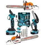 Dynamic Max 3'lü Set 7.9 Hp Benzinli Odun Ağaç Kesme Hızar Motoru 128VF Şarjlı Dal Budama Makası ve Testere 3set-Gry3