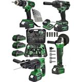 Dynamic Max 4'lü Set 2-26 Şarjlı Hilti-Şarjlı TAŞLAMA-13MM Şarjlı Darbeli Matkap-Şarjlı Somun Sıkma Makina Uçlar