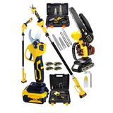 DYNAMİC MAX Alman 128 Vf 2 Li Set 4 Akülü Şarjlı Ağaç Dal Kesme Budama Makası Testere Teleskopik hediyeli TYCOFV51PN169823216201316