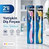 Dynamic Premium Care Medium Orta Diş Fırçası 2 Adet Tekli Ambalajlı Karışık Renk Mavi