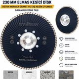 Dynamic Tech 230 mm Elmas Kesici Disk Beton Mermer Granit ve Taş Kesim Uyumlu Dayanıklı Kesme Taşı
