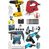 Dynamic Tech Kırıcı Delici Hilti Akülü Matkap Vidalama Dekupaj Testere Spiral Taşlama Makinesi Dörtlü Set