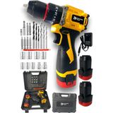 Dynamic Tech Kömürsüz Darbeli Şarjlı Matkap Lion Armut Batarya Metal Şanzıman Çift Akülü Vidalama Setli