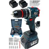 Dynamic Tech Profesyonel Kömürsüz Darbeli Şarjlı Matkap Lion Çelik Mandren Metal Şanzıman Çift Akülü Vidalama