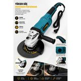 Dynamic Tech PROFESYONEL2300W 230 mm Profesyonel Büyük Spiral Taşlama Makinesi 6000 Rpm 3 Pozisyon Yan Sap