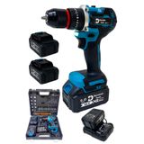 DynamicTech Profesyonel Kömürsüz Darbeli Şarjlı Matkap Lion Çelik Mandren Metal Şanzıman Çift Akülü Vidalama