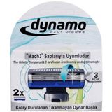 Dynamo 2'li Yedek 3 Bıçaklı Mach 3 Uyumlu Sistem Tıraş Bıçağı