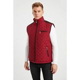 Dynamo Erkek Bordo Kapitone Polar Astarlı Yelek Ceket Yaka Regular Fit Standart Kol - 2XL