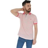 Dynamo Erkek Çizgili Polo Yaka Tişört Waffle BGL-ST02790 - Nar Çiçegi
