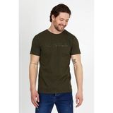 Dynamo Erkek Haki Bisiklet Yaka Nakış Detaylı T-Shirt T866 - 4XL