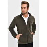 Dynamo Erkek Haki Fermuarlı Cepli Polar Ceket 6544 - 3XL