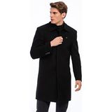 Dynamo Erkek Kaşe Palto Uzun Kol Polyester Karışımlı Şık Tasarım Casual - Siyah - 4XL